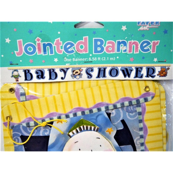 6.5ft Yellow Blue Baby Shower Banner Party Decorations Supply - Picture 2 of 4